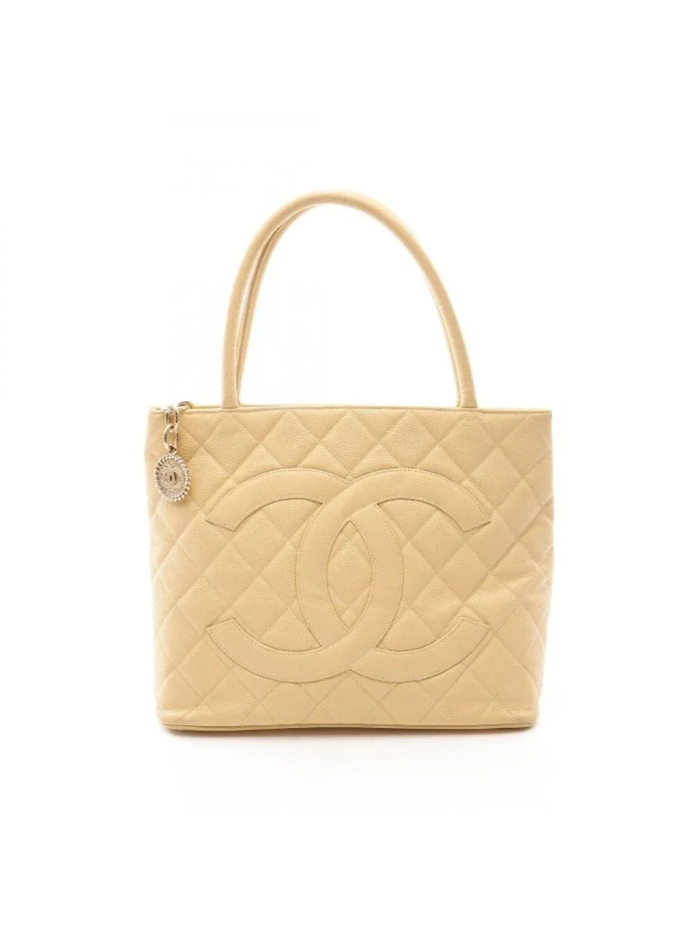 Chanel Tote Reissue Beige Caviar Leather